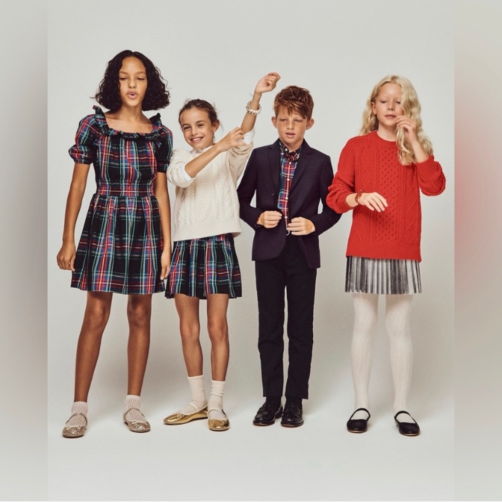 BNWT J. CREW CREWCUTS girls black tartan plaid puff sleeve dress - Christmas 🎄 - Picture 4 of 5